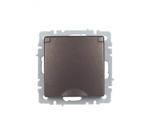 BRITE Розетка с заземлением со шторками с кр. 16А IP20 РСбш10-3-БрТБ темная бронза  BR-R16-16-K45  IEK