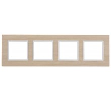 14-5304-01 Рамка на 4 поста, дерево, Elegance, белён.дуб-бел (5/25/1050)  Б0049151  ЭРА