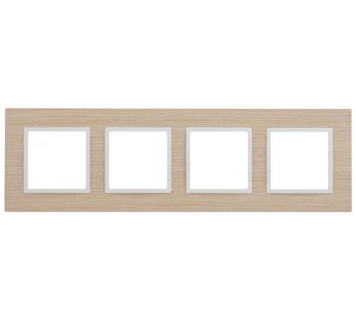 14-5304-01 Рамка на 4 поста, дерево, Elegance, белён.дуб-бел (5/25/1050)  Б0049151  ЭРА