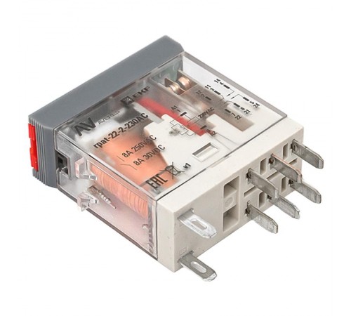 Реле промежуточное с кнопкой и мех. Индикацией RPAt 22/2 8A 230В AC rpat-22-2-230ACEKF