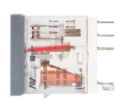 Реле промежуточное с кнопкой и мех. Индикацией RPAt 22/2 8A 230В AC rpat-22-2-230ACEKF