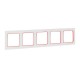 Стокгольм Рамка 5-местная белая с линией цвета красный  EYM-G-306-10  EKF