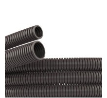 Труба гибкая гофрированная ПА 25мм PA6V0 без протяжки (50м) тёмно-серый полиамид  80025  DKC
