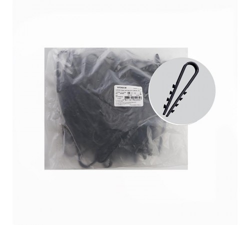 Дюбель-хомут для круглого кабеля (19-25мм), черный (100шт.)  39336  STEKKER