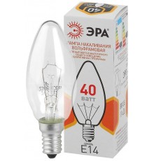 Лампа накаливания ЛОН ДС (B36) свечка 40Вт 230В E14 цв. упаковка  Б0039127  ЭРА