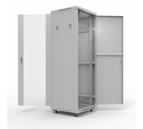 19" Напольный шкаф серии Standart 32U 600х600 мм, передняя дверь стекло, задняя дверь металл, RAL 7035 (состоит из 2 частей)  04-2310  REXANT