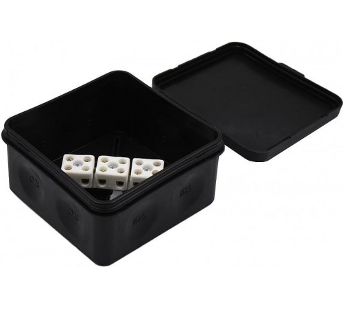 КРП 2404-08, Коробка разветвительная противопожарная (огнестойкая), черный 100х100х50  КРП 2404-08  HEGEL