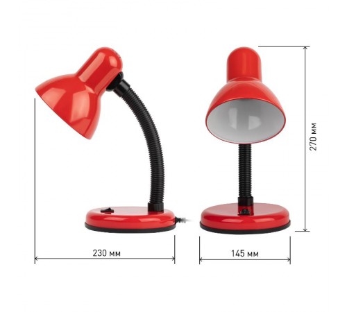 Светильник настольный на основании N-120 40Вт ЛН/КЛЛ Е27 красный  Б0022332  ЭРА