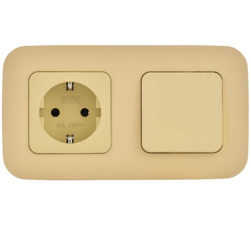 FLITE Выключатель 1-клавишный 10А ВС11-1-0-ФлН навахо  FI-V10-0-10-1-K87  IEK