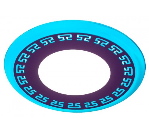 Светильник точечный декоративный DK LED 12-6 BL светодиодный круглый "синяя подсветка" 3+3W 4000K  Б0030396  ЭРА