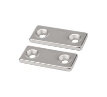 Неодимовый магнитный прямоугольник 35х15х3 мм с 2 зенковками 8х4 мм (упаковка 1 шт.)  72-3703  REXANT