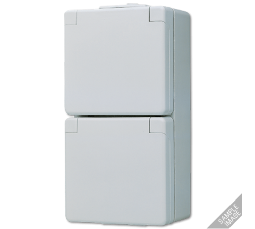 Штепсельная розетка SCHUKO для накладного монтажа двойная, с полем для надписи IP44 622NAWW Jung