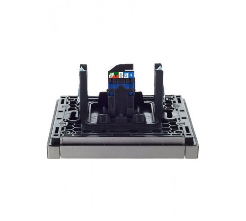 FORTE&PIANO Розетка комп. RJ45 кат.6 FP531 сталь  FP-K10-2-K46  IEK
