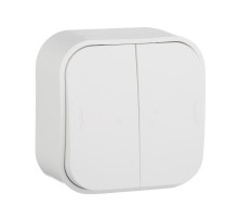 Quteo Белый Выключатель 2-клавишный 10А  782202  Legrand