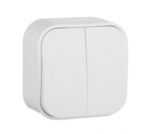 Quteo Белый Выключатель 2-клавишный 10А  782202  Legrand