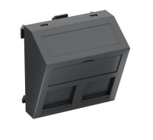 Корпус компьютерной розетки Modul45 тип PA (наклонный) 45x45 мм (черный) (DTS-2PA SWGR1)  6119264  OBO Bettermann