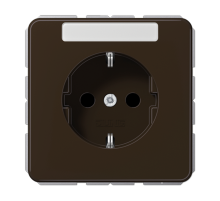 Штепсельная розетка SCHUKO 16A 250V~ с защитой от детей и полем для надписи; коричневая  CD1520BFKINABR  Jung