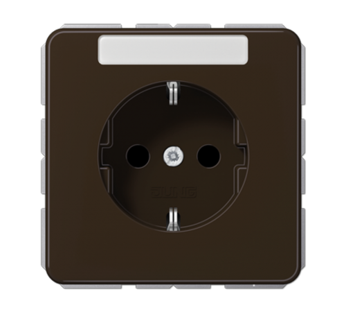 Штепсельная розетка SCHUKO 16A 250V~ с защитой от детей и полем для надписи; коричневая  CD1520BFKINABR  Jung