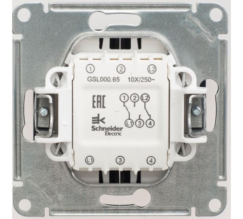 Glossa Антрацит Переключатель 2-клавишный, сх.6, 10АХ  GSL000765  SE
