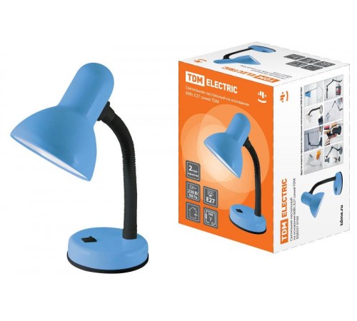 Светильник настольный на основании 60Вт ЛН/КЛЛ/LED Е27 синий  SQ0337-0104  TDM