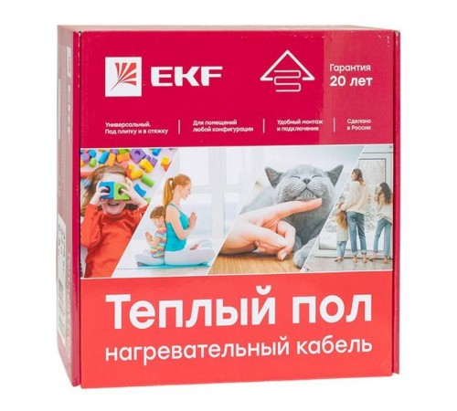 Теплый пол (нагревательный кабель) 375Вт 27 м 2,5 м2  nk-375  EKF