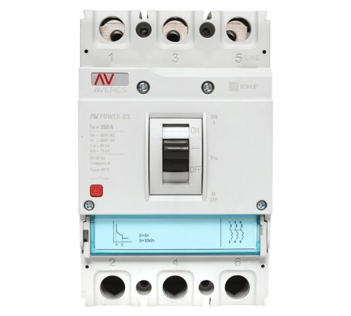 Выключатель автоматический AV POWER-2/3 250А 50kA ETU2.0  mccb-23-250-2.0-av  EKF
