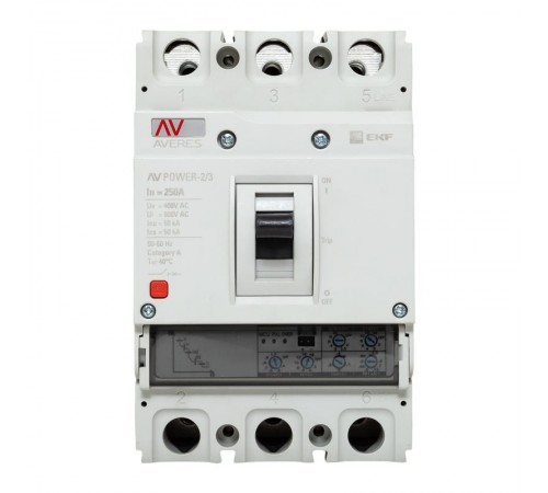 Выключатель автоматический AV POWER-2/3 250А 50kA ETU2.0  mccb-23-250-2.0-av  EKF