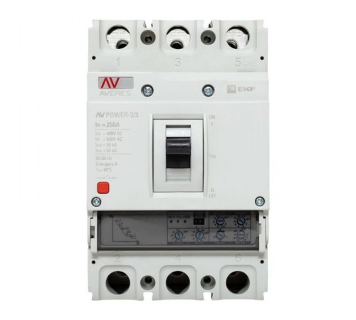 Выключатель автоматический AV POWER-2/3 250А 50kA ETU2.0  mccb-23-250-2.0-av  EKF