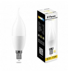 Лампа светодиодная LB-770 (11W) 230V E14 2700K свеча на ветру  25939  FERON