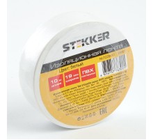 Изоляционная лента 0,13*19 10 м. белая, INTP01319-10  39907  STEKKER