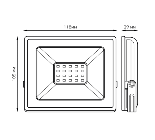 Прожектор светодиодный  20W 1300lm IP65 3000К черный  613527120  Gauss