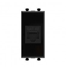 Компьютерная розетка "Черный квадрат" "Avanti" RJ-45 модульная, кат. 5е 1 мод  4402661  DKC