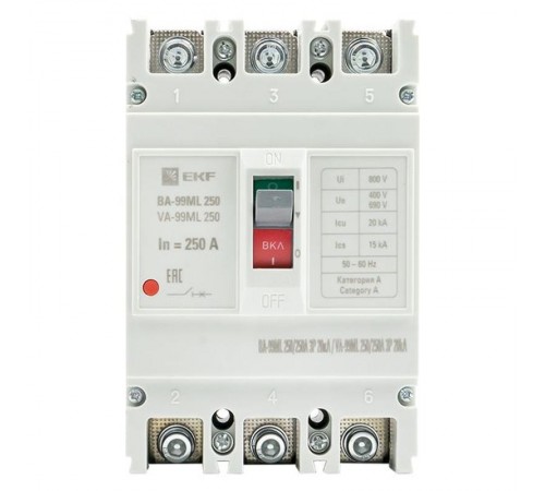 Выключатель автоматический ВА-99МL 250/250А 3P 20кА EKF Basic  mccb99-250-250mI  EKF