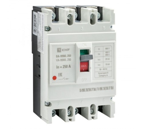 Выключатель автоматический ВА-99МL 250/250А 3P 20кА EKF Basic  mccb99-250-250mI  EKF