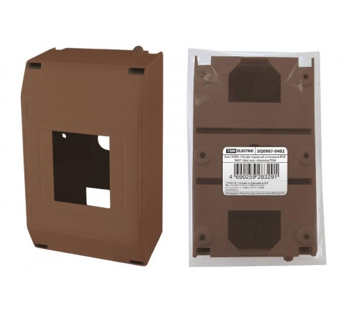 Бокс пластиковый навесной КМПн 1/4 для наружной установки IP20 "ЭКО" (бук) инд. штрихкод, (ВхШхГ) 420х230х210мм  SQ0907-0402  TDM