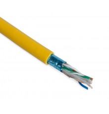 FUTP4-C5E-P26-IN-PVC-YL-100 (100 м) Кабель витая пара, экранир. F/UTP, категории 5e, 4 пары(26 AWG), многожил. (patch), PVC  445015  Hyperline