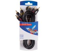 Шнур 3RCA - 3RCA 1.5М (GOLD)  06-3050  REXANT