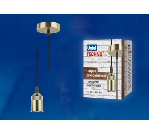 Патрон декоративный DLC-T-S31/E27 TS/1M/BL BRONZE "Techno", с проводом (1м) и креплением. алюминий, цвет бронза  UL-00005286  Uniel