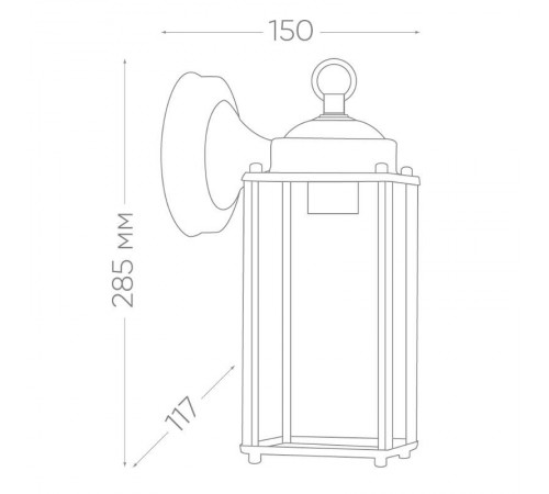 Светильник садово-парковый PL201 60W E27 230V, черный  11600  Feron