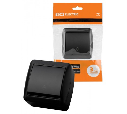 Выключатель на 2 направления 1-кл. открытой установки IP44 10А графит "Селигер"  SQ1818-0311  TDM