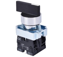 LAY5-BJ33, 2НО, на 3 положения с фиксацией I-O-II, длинная рукоятка, хром, d22мм, переключатель  (ЭТ)  ET012096  Электротехник