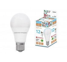 Лампа светодиодная НЛ-LED-A60-12 Вт-230 В-6500 К-Е27, (60х108 мм), Народная  SQ0340-1513  TDM