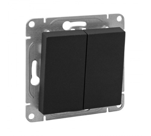 Механизм выключателя, двухклавишный, перекрёстный, чёрный Эпика EKF  UP1-SWB-22  EKF