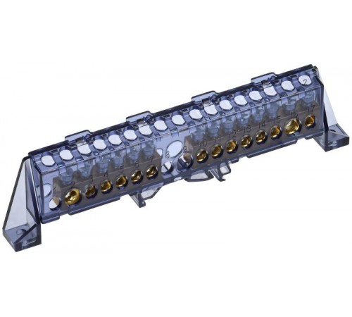 TEKFOR Шина N "ноль" в комбинированном DIN-изоляторе "Стойка" 8х12-(6+8)-Ч  TF-NN20-68-DP-K02  IEK