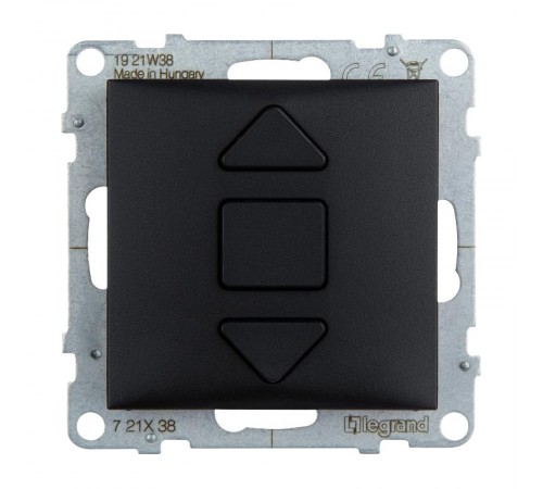 SUNO Переключатель кнопочный для жалюзи и рольставней 6А 250В. Безвинтовые зажимы. Цвет "Антрацит"  721438  Legrand