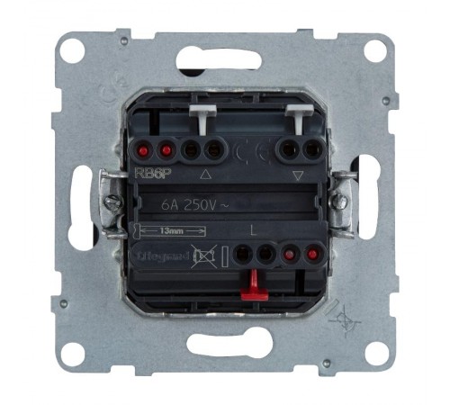 SUNO Переключатель кнопочный для жалюзи и рольставней 6А 250В. Безвинтовые зажимы. Цвет "Антрацит"  721438  Legrand