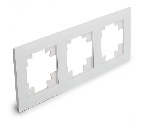 Рамка горизонтальная 3-местная, серия Катрин, GFR00-7003-01, белый  39256  STEKKER