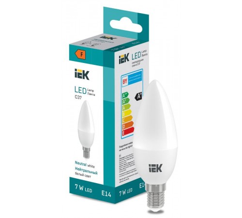 Лампа светодиодная Candle C37 600lm 4000K E14  LL-I-C37-7-230-40-E14  IEK