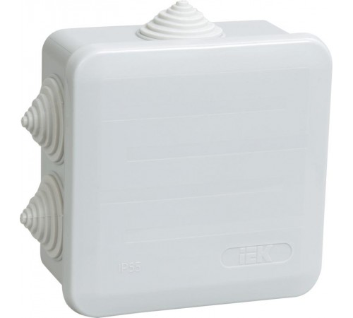 Коробка распределительная КМ41255 для о/п 100х100х50мм IP44 (RAL7035 6 гермовводов защелкивающаяся крышка)  UKOZ11-100-100-050-K41-44  IEK