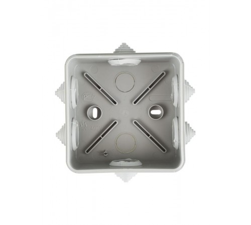 Коробка распределительная КМ41255 для о/п 100х100х50мм IP44 (RAL7035 6 гермовводов защелкивающаяся крышка)  UKOZ11-100-100-050-K41-44  IEK